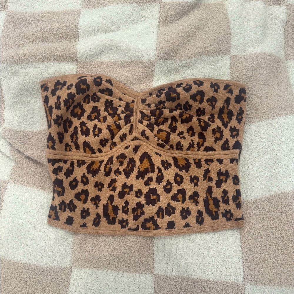 American Eagle Knit animal print tube top